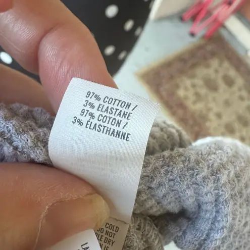 5/$65 Offline by Aerie Womens Henley Top Sz XXS Gray Waffle Thumb Holes Knit Top