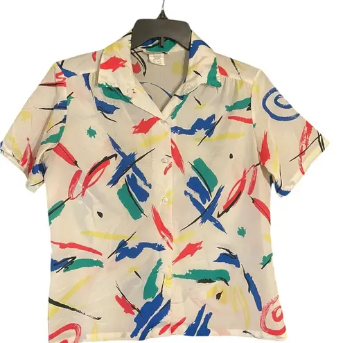 Lucky Winner Vintage Juniors Red, Blue, & White Short Sleeve Artistic Tee Sz 13