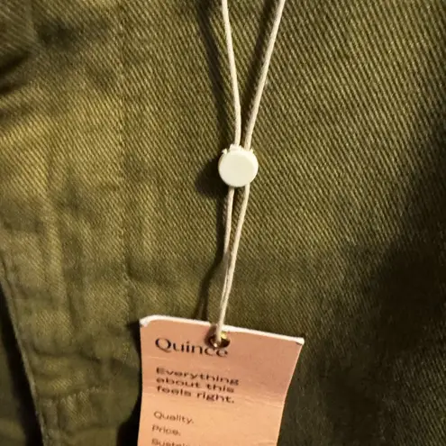 Organic Stretch Cotton Twill Straight Leg Cropped Pants Green Size 26