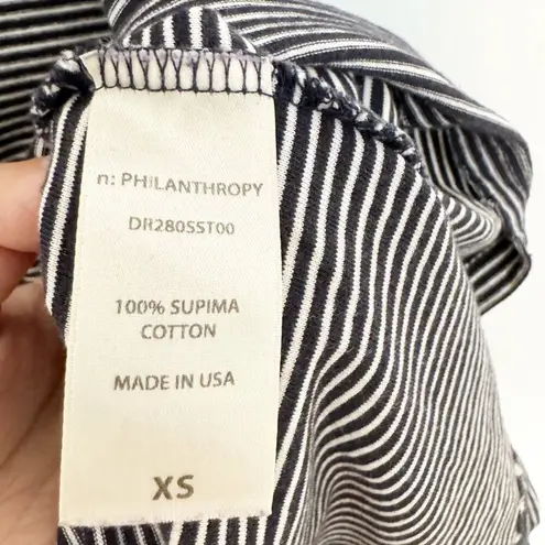 n:philanthropy V-Neck Short Sleeve Striped Knot Distressed T-Shirt Mini Dress XS