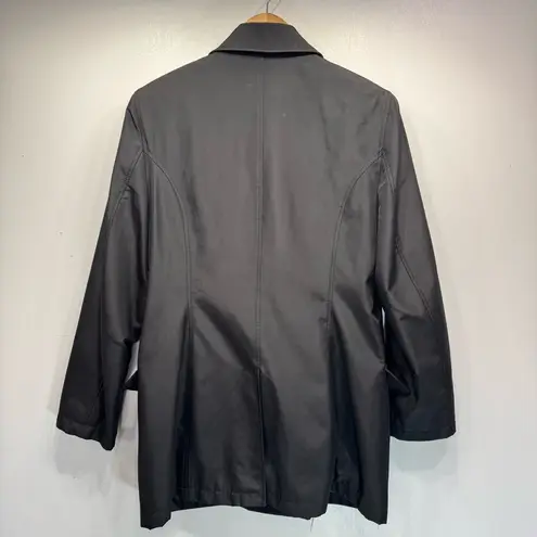 Fleet Street Black Mid Weight Thigh Length Button Front Water Resistant Jacket