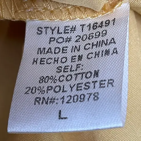 Momni NWT Pansy Pleated Ruffle Crop Blouse Mustard Yellow Size Large