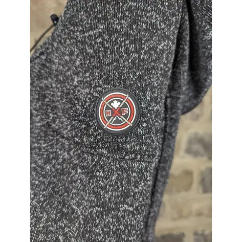 HFX Halifax High Performance Hooded Luna Black Gray Knit Full Zip Jacket Size M