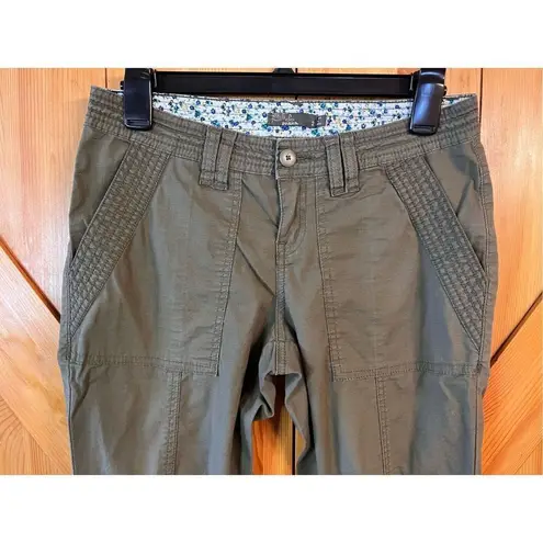 prAna  Green Cropped Pants Outdoor Travel Hike Camp Everyday Casual size 2 (3091)