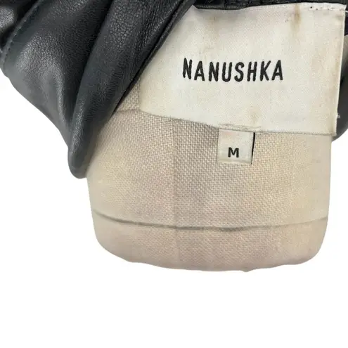 Nanushka Roberta Black Faux Leather Mini Shirt Dress Western Size Medium