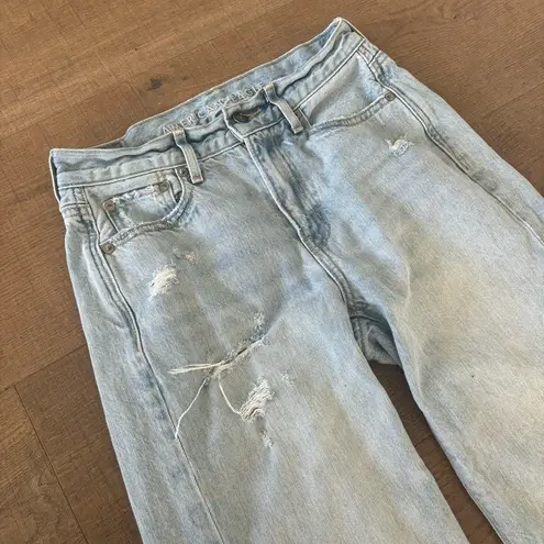 American Eagle  wide leg distressed raw hem jeans