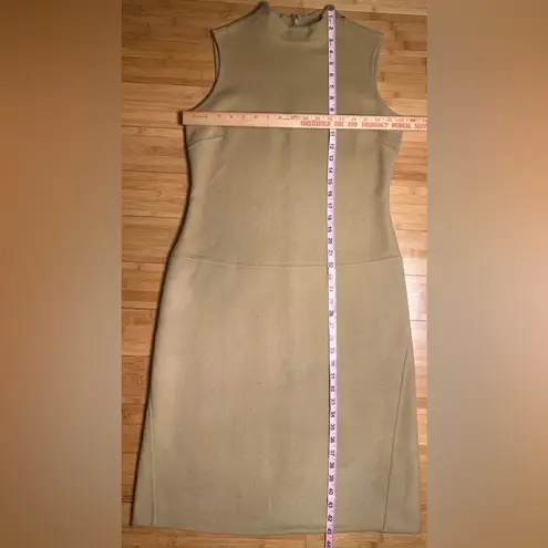 Kenar WomensNeutral Minimalist Crêpe/Tan Wool Blend Sleeveless Midi Dress|Size:8