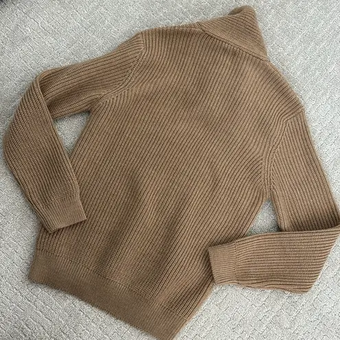 ZARA NEW NWT  camel tan beige wool Blend high neck Soft Knit Sweater long sleeve