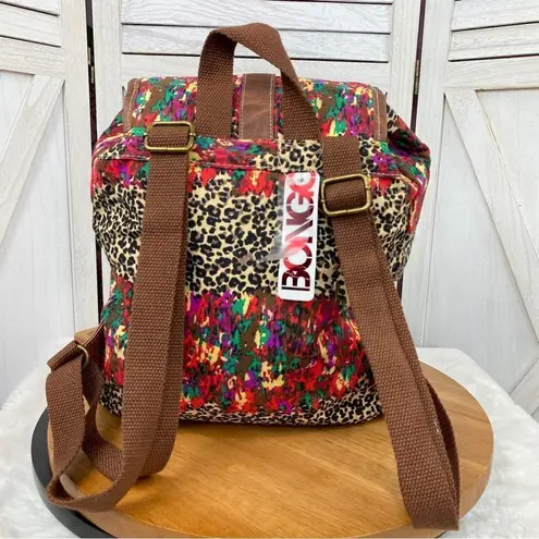 Bongo  Leopard Print Multicolor Canvas Backpack Brown Multi thumbnail 4