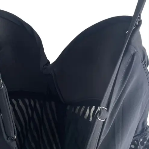 New! Profile by Gottex Black Sheer Bliss Bandeau Strapless Flyaway Tankini Size 8