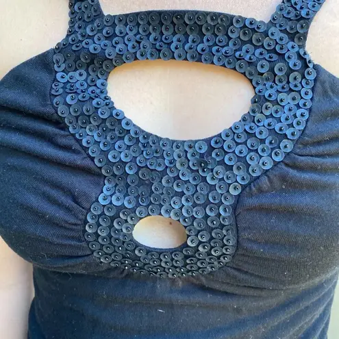 Design History NWT Sequined Knit Stretch Halter - size M