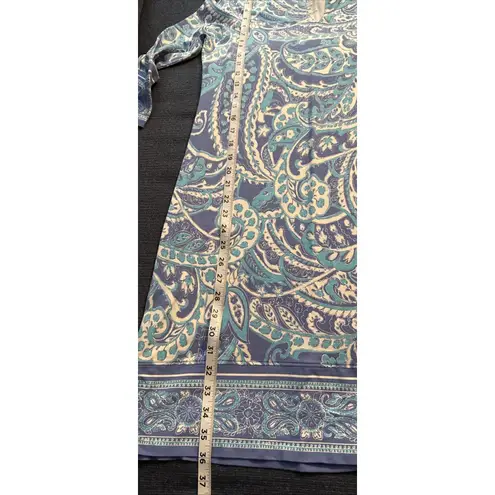 Coolibar Oceanside Tunic Dress XS Blue Paisley 3/4 Sleeve UPF 50+ Golf Outdoor