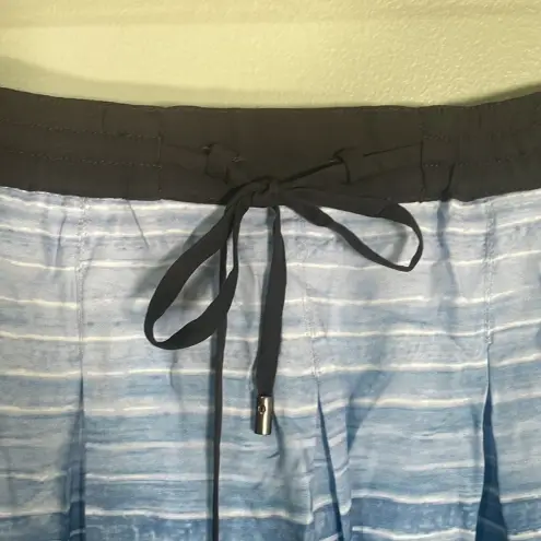 Vince . Silk Pleated‎ Striped Ombre Blue Mini Skirt Small NWT