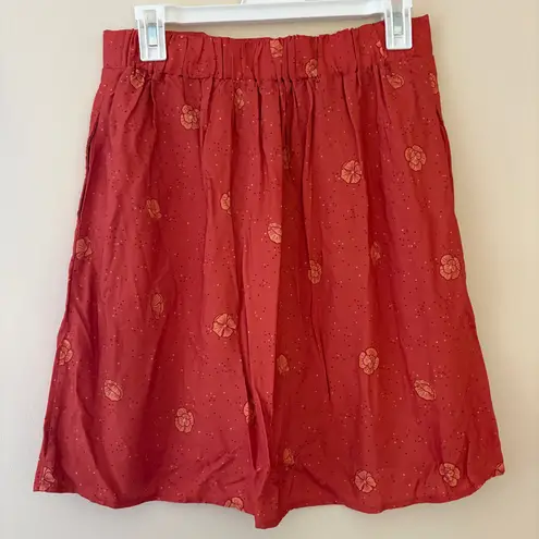 Rachel Création Canadienne Floral EcoVero Midi Skirt M Red Boho Sustainable Size M