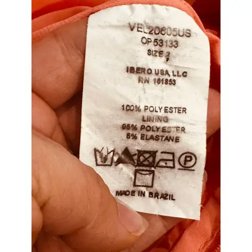 PATBO ORANGE FLUTTER SLEEVE RUFFLE MAXI PARTY DRESS size 2 / 34