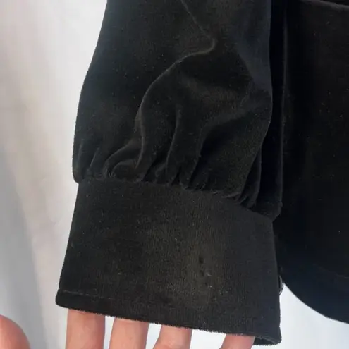 Act III Black Velvet Velour Button Front Feminine Boho Hippie Gypsy Jacket Sz MD Size M