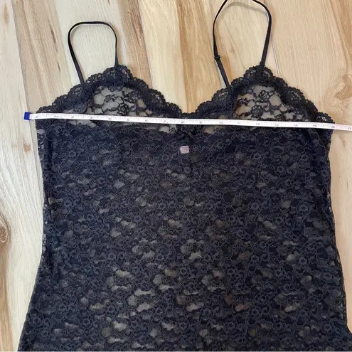 Victoria's Secret  Black Lace Floral Pattern Lingerie Slip Dress