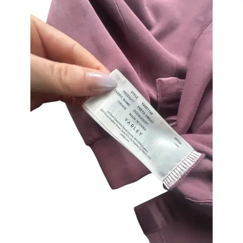 Varley Freya Sweat DoubleSoft Turtleneck Pullover Drawstring Waist Rose Mauve S - Image 8