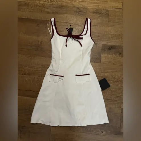 Lulus Cutest Allure Ivory Bow Square Neck Sleeveless Mini Dress Size M