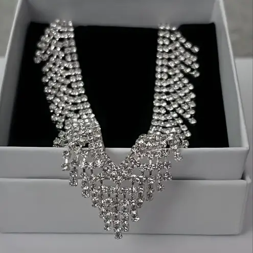 kim rogers Silver-Tone Rhinestone Necklace