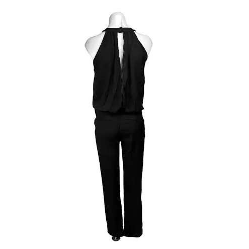 Dance & Marvel  Black Sleeveless Halter Neck Work Formal Straight Jumpsuit Size S