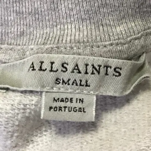 AllSaints Noctis Ona Women's Gray Logo Balloon Sleeve Sweater Sweatshirt Top S