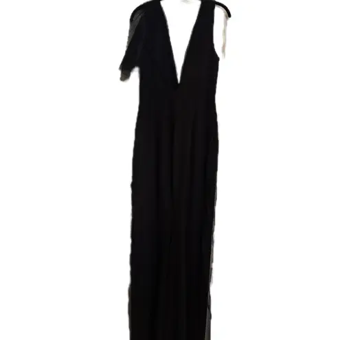 Katie May Black Olivia Mesh Overlay Evening Dress/Gown