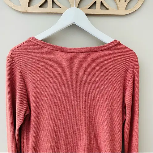 Twenty Second Long Sleeve Front Knot Top Pink Sz Small