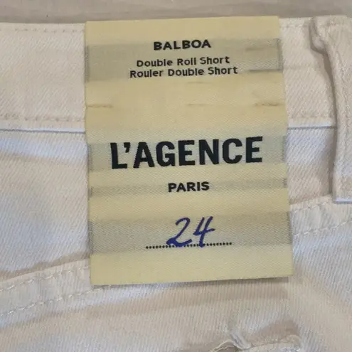 L'Agence  - Balboa Double roll shorts - White - Size : 24 - b15