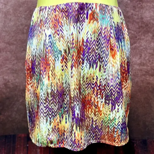 Pink Stitch Colorful Mini Dress Yellow/Multicolor size 6