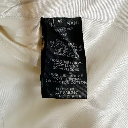 Isabel Marant Cotton Wool Blend Blazer Jacket in Ivory Size 42 (XL US) - Image 9