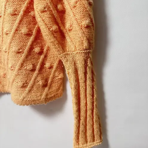 Ces Femme Sweater Dot Wool Mohair Textured Bobble Chevron Lattis Fall Chunky S Orange