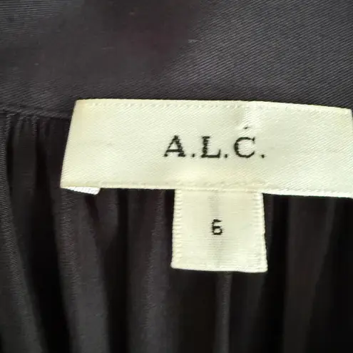 ALC Frank A.L.C. | Black Paulina Top Oversized Cuff Popover Shirt Blouse | Size 6 Boho