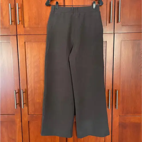 OGL FuzzLuxe Pant Straight Leg High Waisted Pull On Deep Grey Size Medium Gray