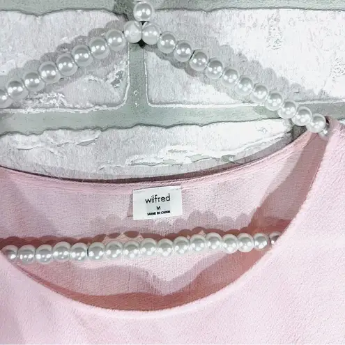 Wilfred Aritzia Macee Blush Pink Flutter Sleeve Peplum Blouse Size M