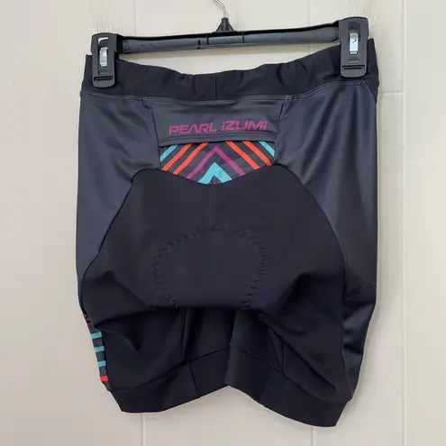 Pearl Izumi  Cycling Shorts Padded Seat Black Colorful Stripe ~ Women’s Size M