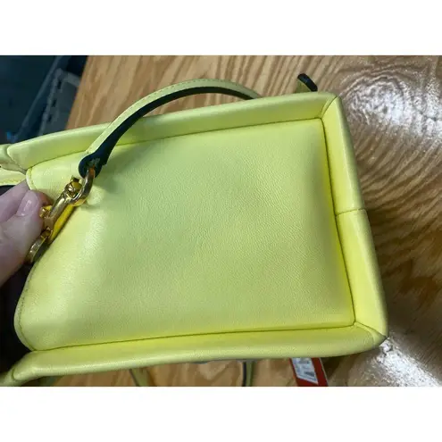 Valentino Garavani yellow one stud small leather tote retail $2900 NWT