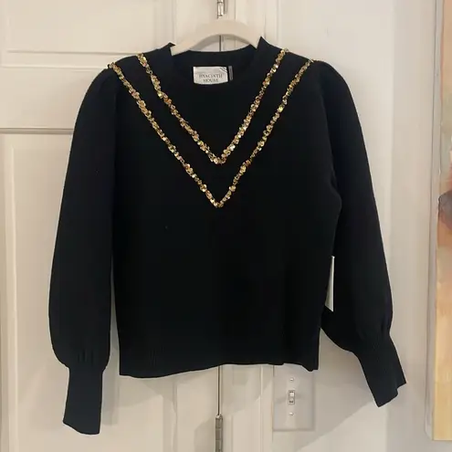 Tuckernuck Hyacinth House Black Embellished Everly Sweater