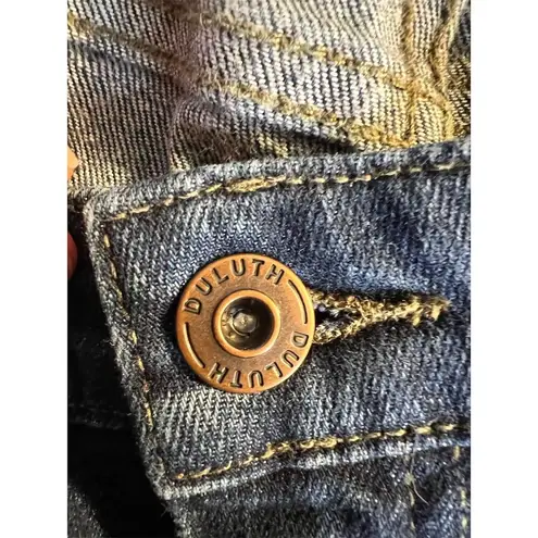 Duluth Women's High Rise Tapered Jeans Size 12 Blue Dark Wash Stretch