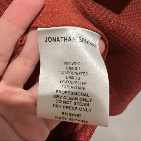 JONATHAN SIMKHAI Wool Wrap Bustier In Red Size 2