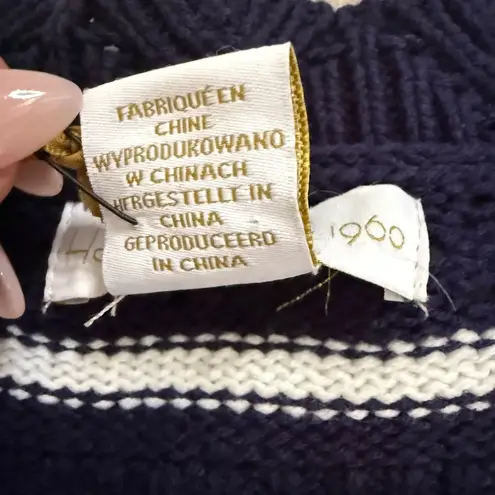 House of Harlow 1960 Navy & White Striped Knit Cropped Cardigan Sweater NWT