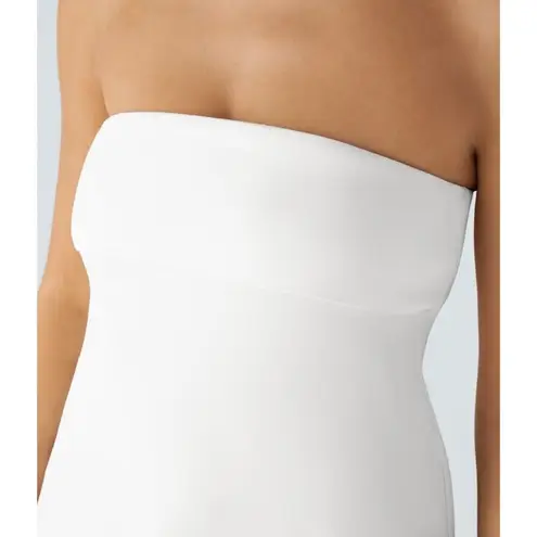 Halara Strapless Tube Top Shirt Side Slit Slim Fit Minimalist White Womens L New