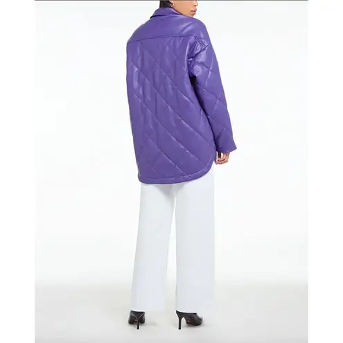 Apparis Stevie Faux Leather Coat Electric Purple Womens Size Small