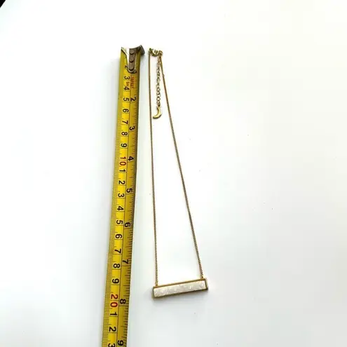 Luna Norte white druzy bar pendant necklace Gold