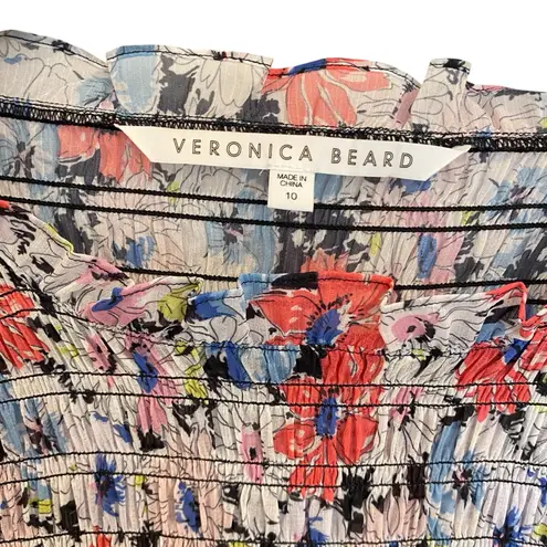 Veronica Beard Cici Floral Smocked Mini Dress Size 10