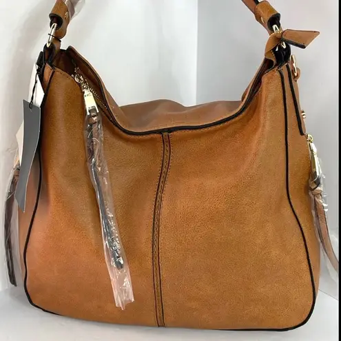 Realer Faux Brown Leather with Tassel Hobo Bags