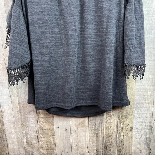 Win Win Size (L-XL) Open Sleeve Gray Lace Over Sized Tunic Wear on/off S…