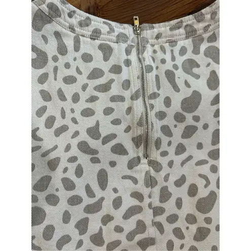 North End denim ivory light brown animal leopard print dress sz M Size M