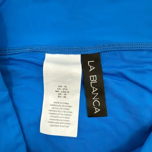 La Blanca Bikini Bottoms SZ 12 Island Goddess Crossover High Rise NWT Capri Blue