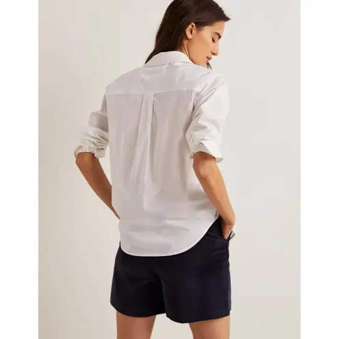 Boden USA Boden Relaxed Fit Shirt 14R White Long Sleeves Collared Hidden Buttons S…